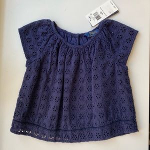 NWT POLO RALPH LAUREN Girls Eyelet Top 2T
